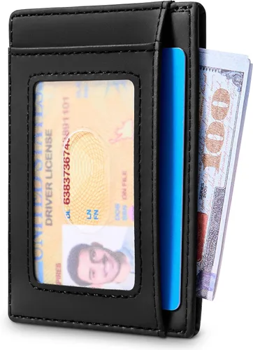 Miniatura 2 de Travelambo Billetera delgada con bolsillo delantero y clip para el dinero con bloqueo de identificación por radiofrecuencia, talla única