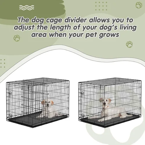 Miniatura 5 de Tandefio Paquete de 2 paneles divisores de jaulas para perros de 36 pulgadas, divisor ajustable de metal para perreras para perros grandes, medianos