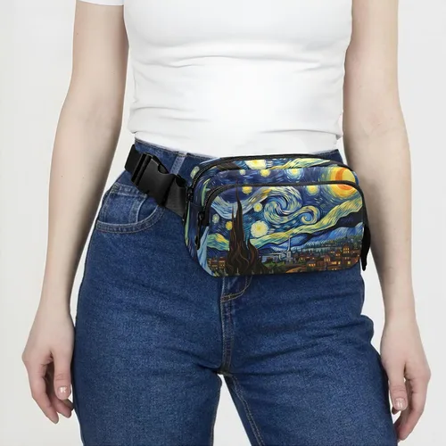 Miniatura 7 de Van Gogh Starry Night Riñoneras para mujeres y hombres - Riñonera cruzada H130129, 21340594, Talla única, Moda