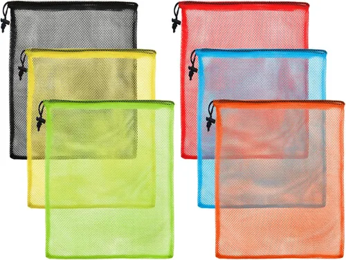 Miniatura 13 de 13 "X15.5" 12pcs malla lavandería cordón bolsa nylon cordón gimnasio bolsa con cierre de cordón