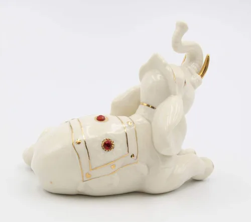 Miniatura 4 de Cosmos Gifts Figura fina y elegante de porcelana de jade con detalles dorados, 5-1/4 pulgadas de largo
