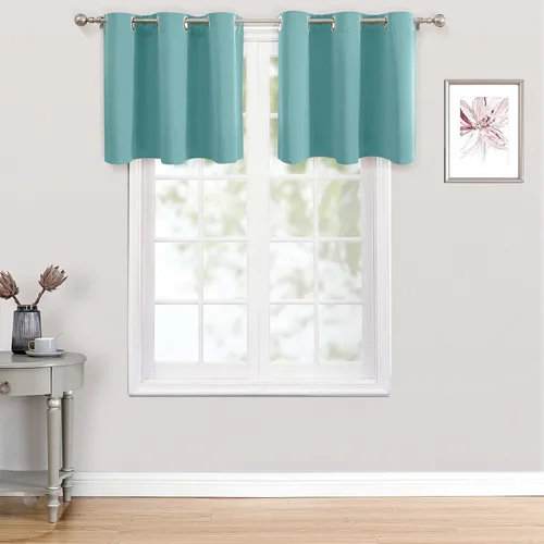 Miniatura 125 de ChrisDowa - Cortinas de cenefa pequeñas para cocina, cortinas cortas con ojales y aislamiento térmico para oscurecer la sala y habitación