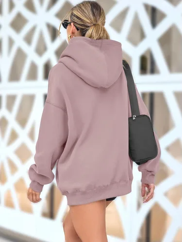 Miniatura 64 de AUTOMET Sudaderas de gran tamaño con capucha de forro polar para mujer, camisas de manga larga, sudaderas con bolsillo para otoño 2025