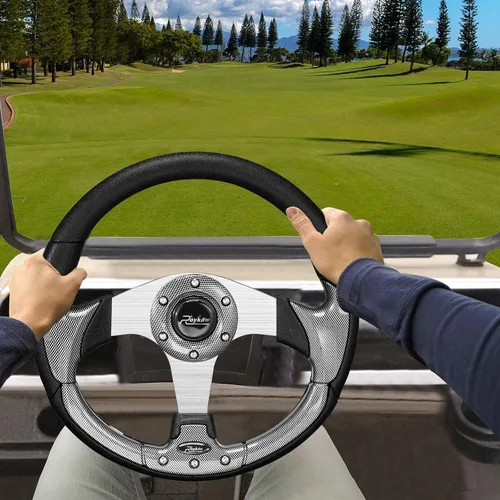 Miniatura 6 de Roykaw Volante universal para carrito de golf compatible con EZGO RXV TXT, Club Car DS Precedent Tempo, Yamaha G29 Drive Drive 2, diseño universal
