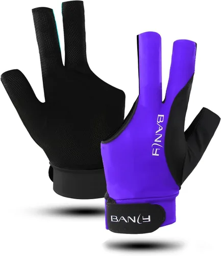 Miniatura 8 de Banly Guantes de billar para billar que se adaptan a la mano izquierda, 3 dedos, guante deportivo de billar pequeño, para jugadores de billar