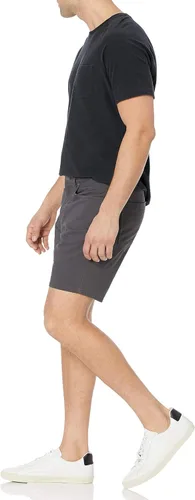 Miniatura 4 de Tienda Essentials Pantalones cortos de ajuste recto con entrepierna elástica de 7 pulgadas para hombre