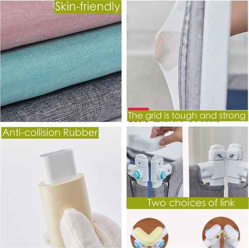 Miniatura 2 de U/D Rieles de cama para niños pequeños/niños – Riel de cama extra largo y alto para colchón de tamaño individual, matrimonial, Queen, King