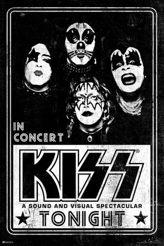 Miniatura 2 de Póster laminado de Kiss - Mercancía en vivo del concierto - Mercancía de música heavy metal - Accesorios de gira de concierto retro vintage