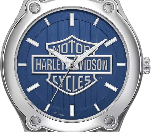 Miniatura 3 de Harley-Davidson 76A159 - Reloj de acero inoxidable para hombre, diseño de barra y escudo