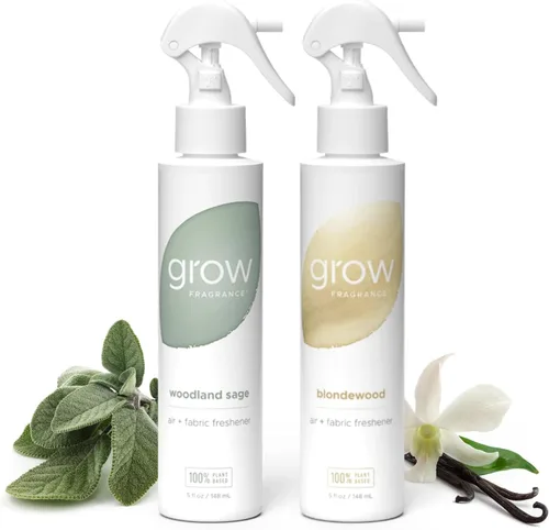 Grow Fragrance Ambientador en Spray Perfumado para Telas y Habitaciones - Certificado No Tóxico, Aceites Esenciales 100% a Base de Plantas - 5 oz