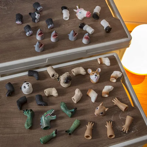 Miniatura 9 de Juego de Marionetas de Dedo de Tiburón, Accesorios de Teatro para Espectáculo de Marionetas de Animales del Océano, Juguetes Novedosos Regalos