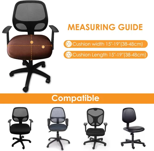 Miniatura 4 de Yikko - Fundas de asiento de terciopelo para silla de 14.96-18.89 pulgadas, con correas, fundas lavables para silla de oficina y computadora