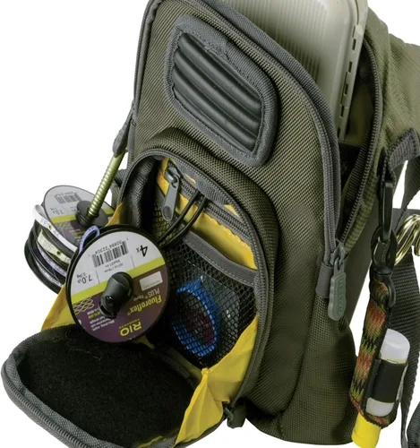 Miniatura 10 de Paquete de Pecho para Pesca Fall River, Se Adapta a Hasta 2 Cajas de Aparejos/Moscas, 152 Pulgadas Cúbicas / 2.5 L Verde oliva