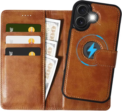 Miniatura 21 de Funda de piel sintética 2 en 1 para iPhone 13 PRO MAX, funda de piel sintética desmontable con soporte para tarjetas, funda extraíble con bloqueo