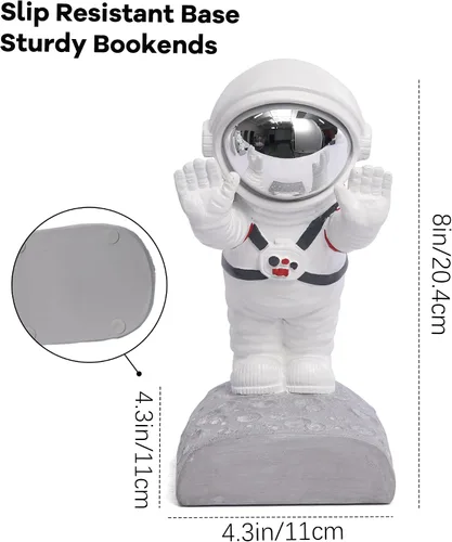 Miniatura 2 de Soporte para sujetalibros, sujetalibros de astronauta con temática del espacio exterior, figura de astronauta, topes decorativos para libros
