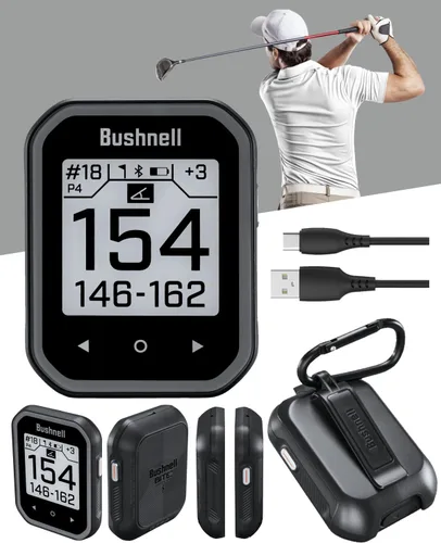 Miniatura 5 de Bushnell Phantom 3 Slope GPS Golf Green con tecnología Slope, pantalla táctil, soporte magnético para carrito con paquete y paño para lentes (negro)