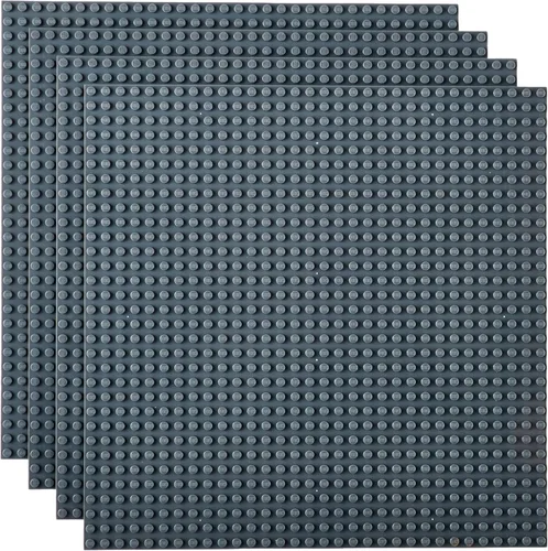 Placas base clásicas de 10 נ10 pulgadas para la construcción con ladrillos por Strictly Briks, 100% compatible con todas las marcas principales; gris