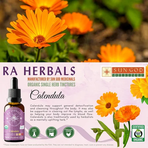 Miniatura 3 de Ra Herbals Extracto líquido de caléndula orgánica - Soporte de desintoxicación - 1 fl oz