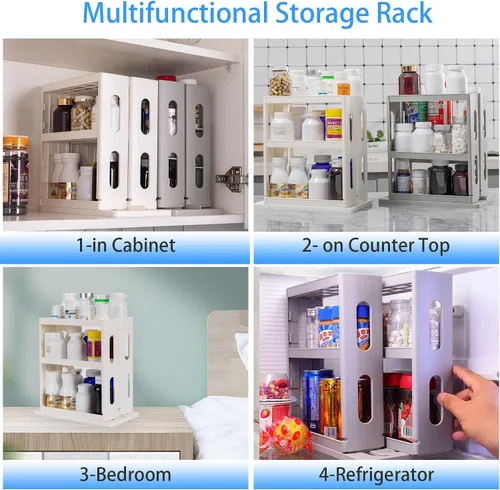 Miniatura 6 de Dutiplus Organizador de Medicinas 2 Estantes de Tres Niveles Gabinete Estante de Almacenamiento Organizador para Guardar Vitaminas, Suplementos