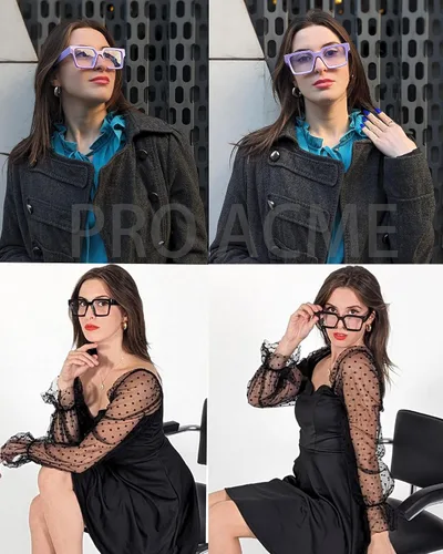 Miniatura 4 de Pro Acme Gafas cuadradas de gran tamaño con luz azul para hombres y mujeres, a la moda, rectangulares, con marco grueso, UV400, gafas falsas