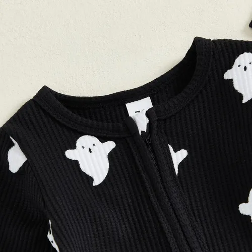 Miniatura 105 de Disfraz de Halloween para bebé niño y niña, mameluco de manga larga con diseño de calabaza, mameluco para Halloween