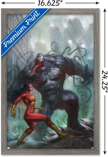 Miniatura 3 de Trends International Marvel Comics-Spider-Woman-Venom #161 - Póster de pared, 14.725 x 22.375 pulgadas, versión enmarcada de madera de granero