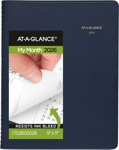 Miniatura 13 de AT-A-GLANCE 2026 Planificador, mensual, 15 meses, 9 x 11 pulgadas, grande, negro (702600526)