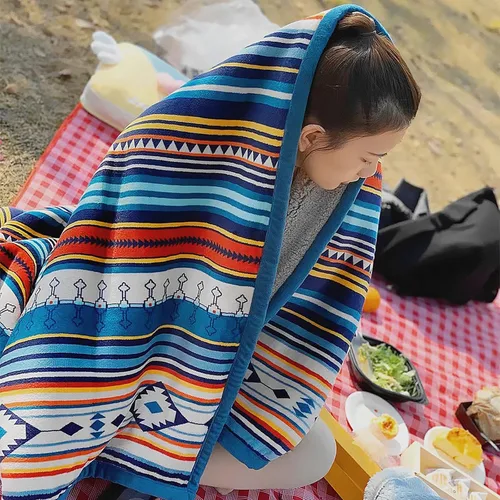 Miniatura 4 de UKELER - Manta Boho Sherpa 60" x 50" - Mantas de franela suaves y esponjosas para cama/sofá/oficina/camping A-bohemio
