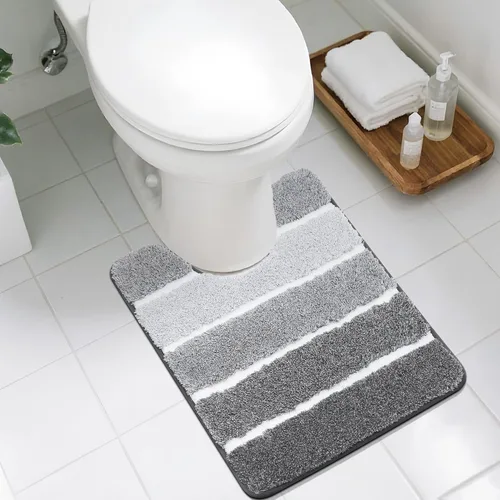 Miniatura 22 de COSY HOMEER Alfombras de baño de 24 x 17 pulgadas, ultra suaves y absorbentes, con respaldo de TPR antideslizante, lavable a máquina, alfombra Beige