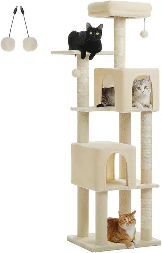 Miniatura 19 de MUTTROS Árbol de gato Cactus de 40" con torre para gatos, hamaca de alfombra grande de metal, poste para arañar para gatos de interior con Verde