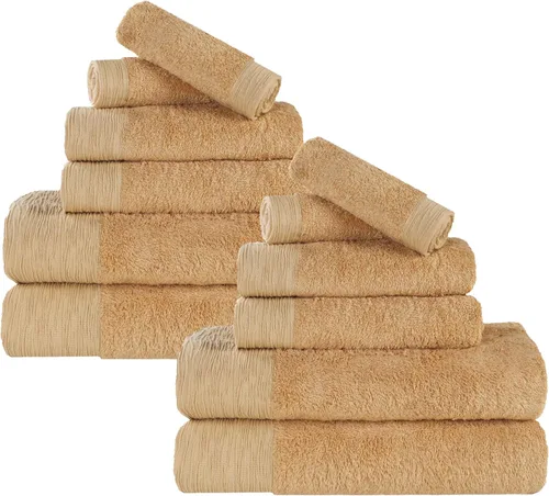 Superior Rayon - Juego de toallas de 12 piezas de mezcla de bambú, de secado rápido, artículos esenciales para el baño, ducha, spa, toallas