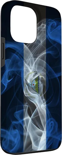 Miniatura 3 de iPhone 13 Pro Max Smoky Nicaragua Flag - Funda de orgullo nicaragüense estilo humo