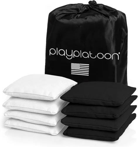 Play Platoon Bolsas de Cornhole Resistentes a la Intemperie - Juego de 8 Bolsas de Frijoles Reglamentarias para Lanzar - Tamaño y Peso Profesional