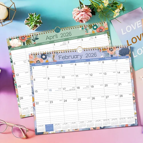 Miniatura 6 de Calendario 2026, Calendario de pared de 12 meses desde enero de 2026 hasta diciembre de 2026, 14.8 x 11.4 pulgadas, mensual con fecha juliana