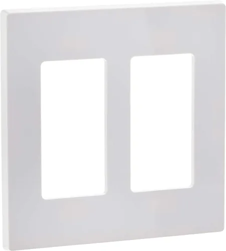 Leviton Placa de pared sin tornillos Decora Plus de 2 segmentos, 80309-SW, color blanco