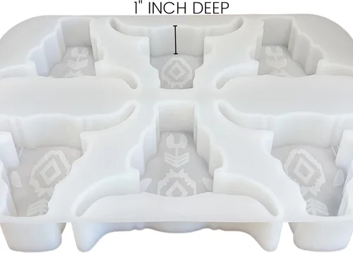Miniatura 4 de 6 bandejas de silicona de molde Freshie Longhorn al por mayor 11.25 pulgadas de ancho x 8 pulgadas de largo x 1 pulgada de profundidad Molde