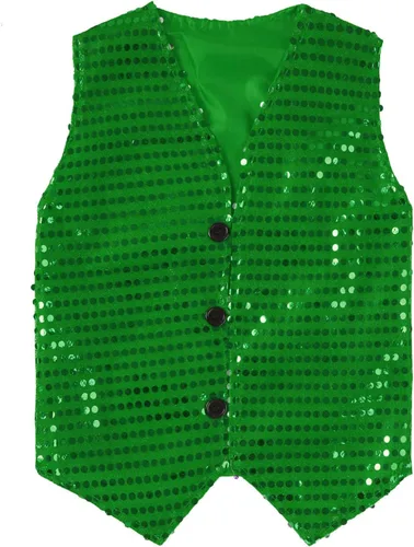 ZUYPSK Chaleco sin mangas con lentejuelas brillantes para niñas y niñas, chaleco con cuello en V, hip hop, jazz, danza, actuación