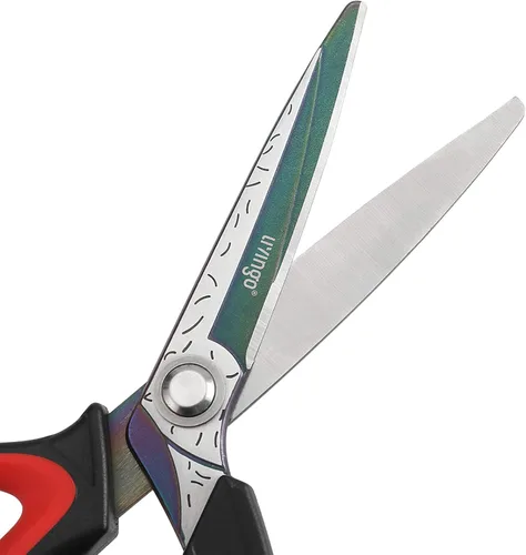 Miniatura 3 de LIVINGO Tijeras Multiusos de Servicio Pesado de 10", Herramienta de Acero Inoxidable Forjado con Revestimiento de Titanio Premium, Tijeras Rojo
