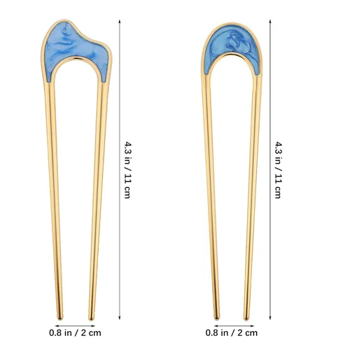 Miniatura 2 de 8 horquillas decorativas en forma de U para mujer, elegantes horquillas de metal francés para moños, versátiles
