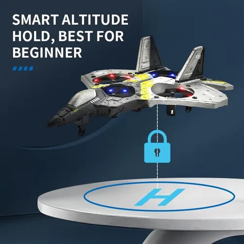 Miniatura 2 de Avión de control remoto V17 RC, aviones RC de combate para niños y adultos de 8 a 16 años, aviones de control remoto con luz LED, 2 baterías, giro