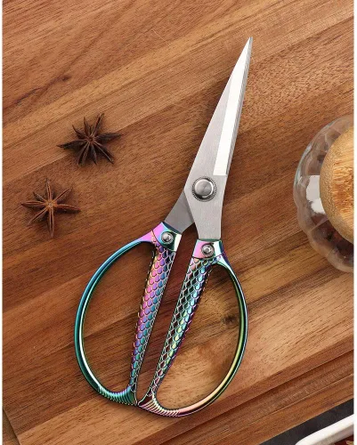 Miniatura 6 de Jasni Tijeras de cocina resistentes de acero inoxidable para alimentos, carne, aves de corral, corte afilado, potente, fuerte, profesional