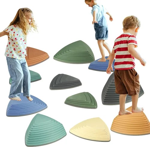 Miniatura 7 de Gentle Monster Stepping Stones para niños, juego de 6/8/11 piezas para equilibrio con parte inferior antideslizante - coordinación de ejercicio y 6