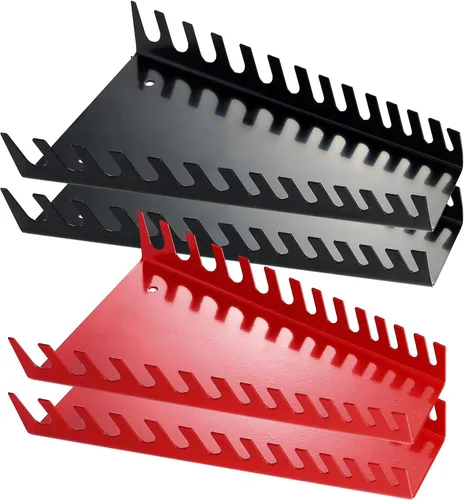 Miniatura 6 de Reniteco Organizador de llaves de metal con 52 ranuras, juego de bandejas para llaves, organizador de herramientas montado en la pared, soporte