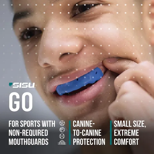 Miniatura 2 de SISU Go - Protector bucal, color negro carbón, protección dental frontal de perfil bajo para fútbol, baloncesto, waterpolo, monopatín, BMX, deportes