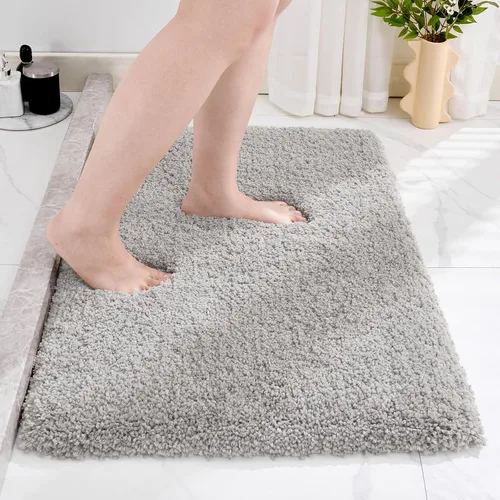 Miniatura 55 de Disolla Alfombras pequeñas para baño 17x24 antideslizante, alfombra de baño blanca esponjosa para el suelo del baño, lavable a máquina, alfombra