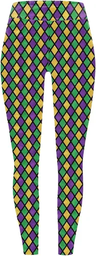 Miniatura 3 de sdbrld Leggings de Mardi Gras para mujer, color morado, gráfico, cintura alta, elásticos, con estampado de carnaval, festival, fiesta, yoga