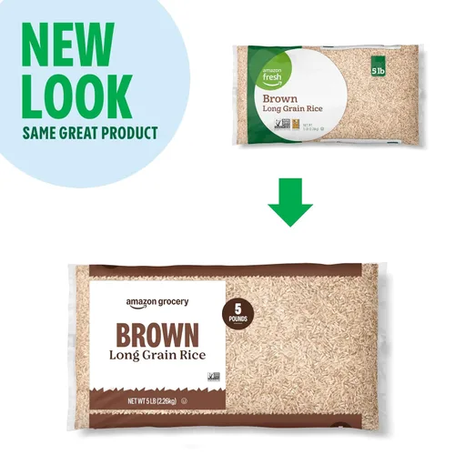 Miniatura 4 de Amazon Grocery, Arroz integral de grano largo, 5 libras (anteriormente Amazon Fresh, el empaque puede variar)