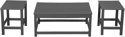 WestinTrends Malibu - Juego de mesa auxiliar y café para silla Adirondack, 3 piezas, color gris