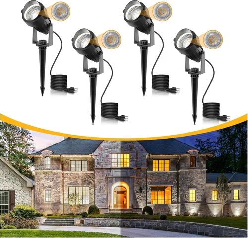 Miniatura 20 de L LOHAS LED Foco Navideño para Exterior, Luces Rojas para Patio, Encendido/Apagado Automático 5W 120V Iluminación de Paisaje para Casa