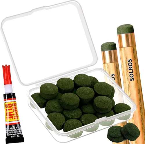 Miniatura 14 de Puntas para taco de billar - Kit de reparación y reemplazo de puntas para palo de taco de billar con caja de almacenamiento para puntas de palo